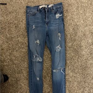 Hollister Light Blue Distressed Skinny Jeans
